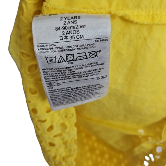 Gap Girls Dress 2T 2 Years Yellow - Picture 4 of 4